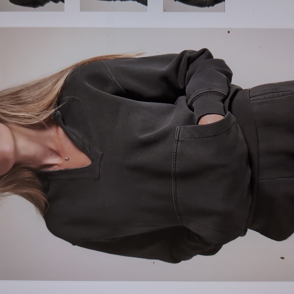 Rowan Avery Classic Terry Hoodie - size small faded black